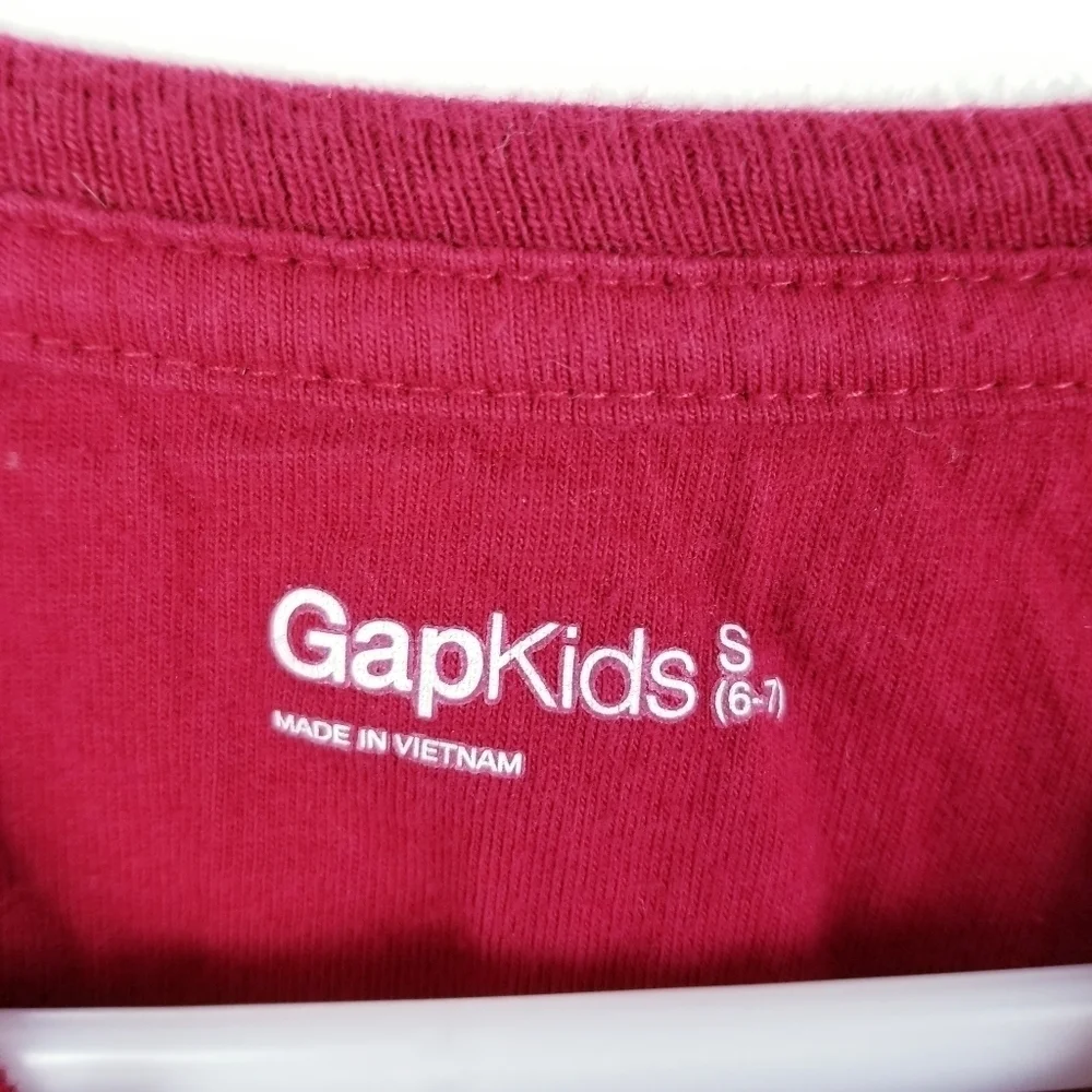 Gap Kids Red & Cream Thermal Long Sleeve Shirt